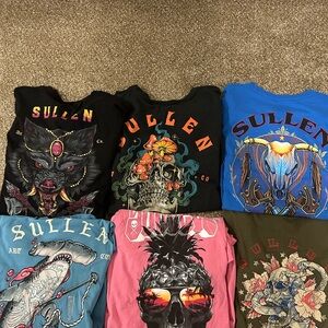 *Package Deal*Sullen Men's Graphic Tees - Black, Blue, Pink